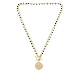 Bellezza Bronze 20 Lira Coin Bronze Rolo & Rosary Link Necklace, 20"